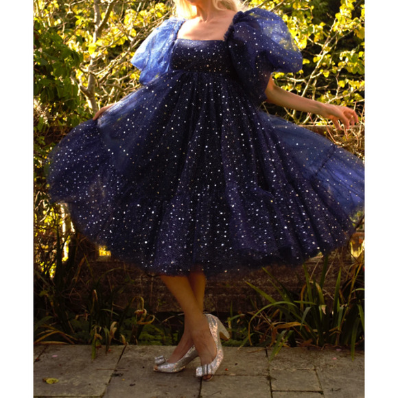 Fanciful Doll The Cosmic Moonchild Midi Dress Pink Size Small - Picture 10 of 13